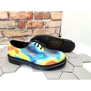 DR. MARTENS 1461 Genix Nappa Men Sz 8 Leather Oxford‎ Shoes Heat Map PRINT Rare